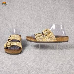 White Mountain Footbeds Helga Slide Sandals Brown Granola Girl Women's Size 8.5